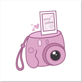 Pink retro camera Posters and Art